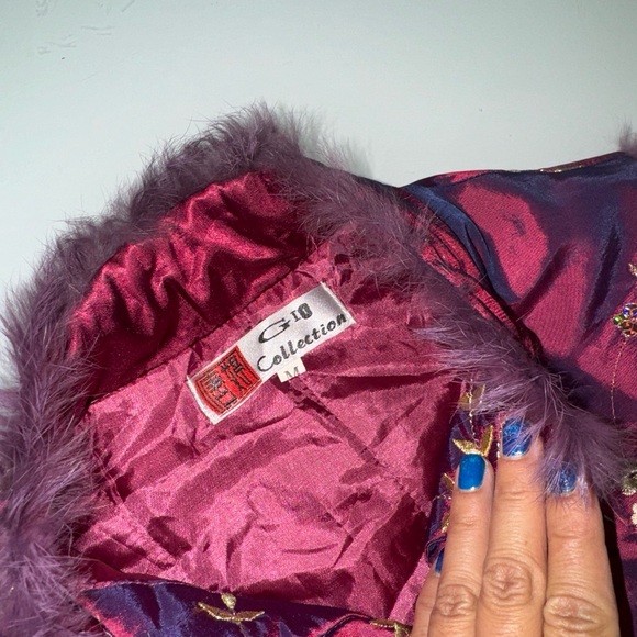 G10 Pink Chinese Fur Embroidered Jacket Best Size M S4 Or Small - Picture 5 of 5